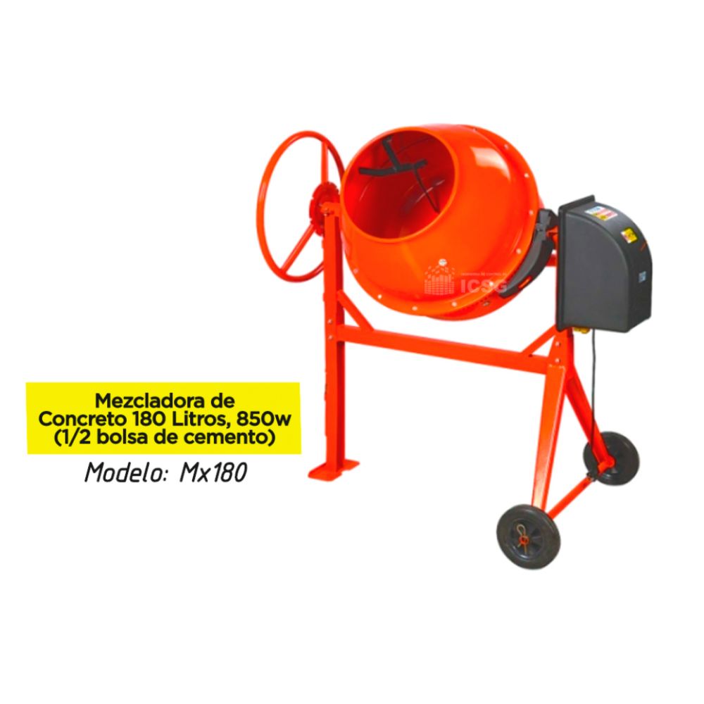 Trompo Mezcladora de Concreto 180L y 850W