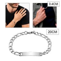 Pulsera de Hombre Esclava de Acero Inoxidable Brazalete Plateado