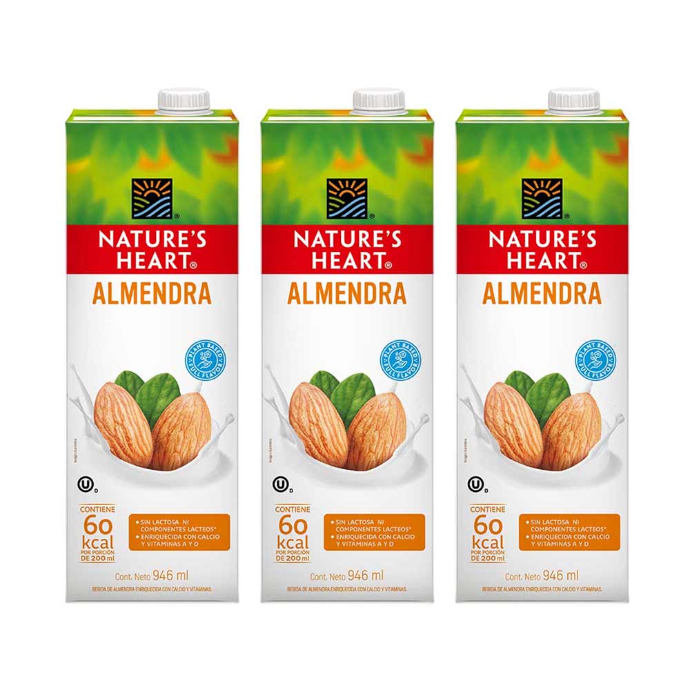 Pack Bebida de Almendra NATURE'S HEART Caja 946ml x 3un