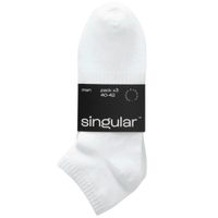 Medias Algodón Hombre SINGULAR Deportivas Caña Baja Blanco Pack 3un