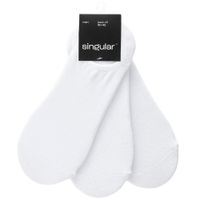 Medias Algodón Hombre SINGULAR Deportivas Invisible Blanco Pack 3un