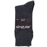 Medias Algodón Hombre SINGULAR Gris Oscuro Pack 2un