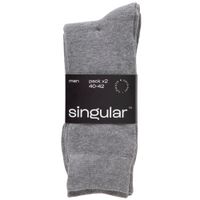 Medias Algodón Hombre SINGULAR Gris Pack 2un