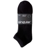 Medias Algodón Hombre SINGULAR Deportivas Caña Baja Negro Pack 3un