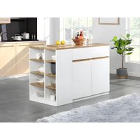 Isla Central para Cocina Meilin color Blanco/Duna TU MESITA