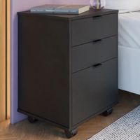 Velador Mesa de Noche Rodizio con ruedas color Negro TU MESITA