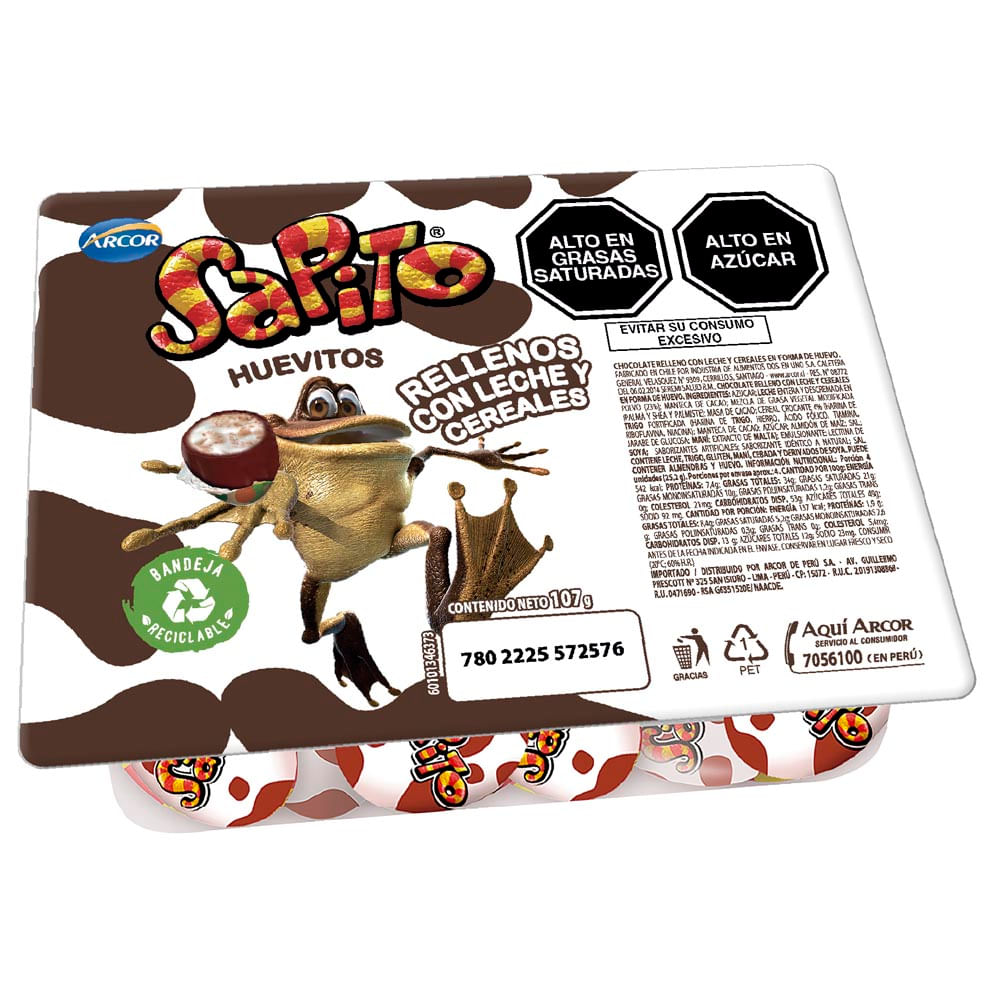 Huevitos de Chocolate Rellenos SAPITO Bandeja 94g