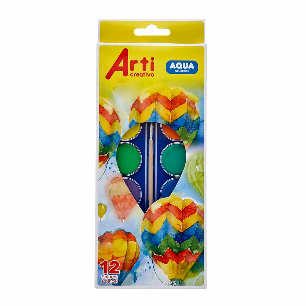 Acuarela ARTI CREATIVO Caja 12 Colores + Pincel