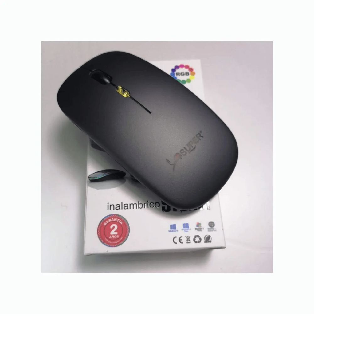 Mouse Inalámbrico Recargable USB Negro