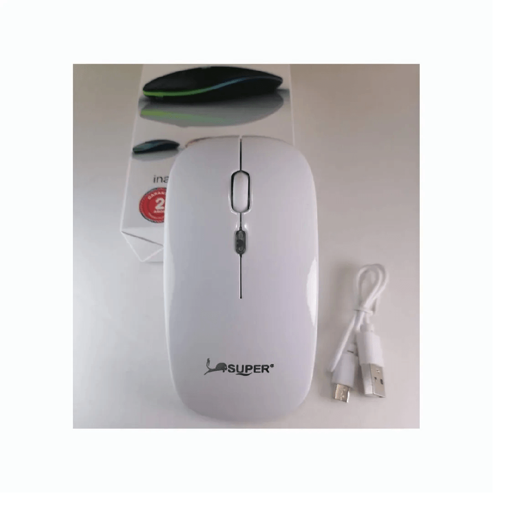 Mouse Inalámbrico Recargable USB Blanco
