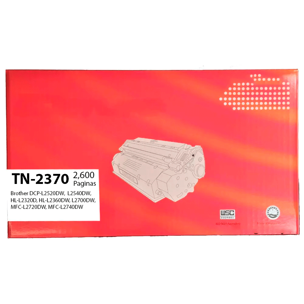 Toner Genérico TN 2370 Negro Compatible con Brother Para HL L2360DW