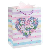 Bolsa de Regalo CLASS&WORK Corazon Flores Grande