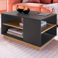Mesa de centro Moderna Fogerty color Negro/Haya TU MESITA