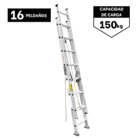 Escalera telescopica 16 Peldaños Soporta 150kg truper  16026