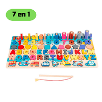 Tablero Didáctico de Madera Montessori 7 en 1
