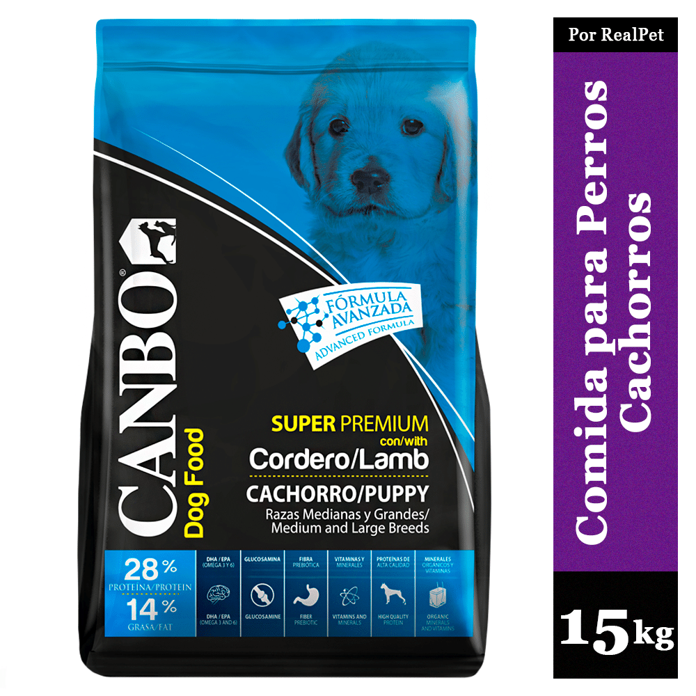 Comida Perro Cachorro Mediano y Grande Canbo Cordero 15 kg