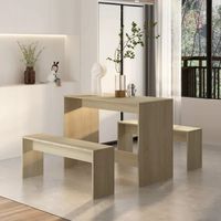 Juego de Comedor con 2 Bancos Moderno Tati Duna R&R MUEBLES