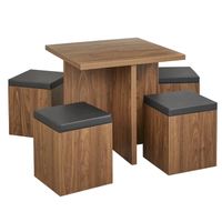 Juego de Comedor con 4 Bancos Moderno Kamille Caramelo R&R MUEBLES