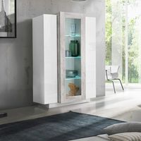 Vitrina Moderna Patricia 3 Puertas Blanco/Gris Claro R&R MUEBLES