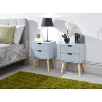 PACK X 2 Veladores Vintage Melania 2 Cajones Gris R&R MUEBLES