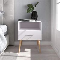 Velador Vintage Amanda Blanco 1 Cajón R&R MUEBLES
