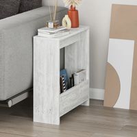 Mesa Lateral Organizadora Rupia Blanco Roble R&R MUEBLES