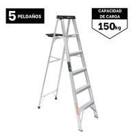 Escalera tipo Tijera 5 Peldaños Soporta 150Kg Truper 16743