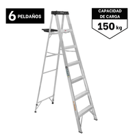 Escalera tipo Tijera 6 Peldaños Soporta 150Kg Truper 10437