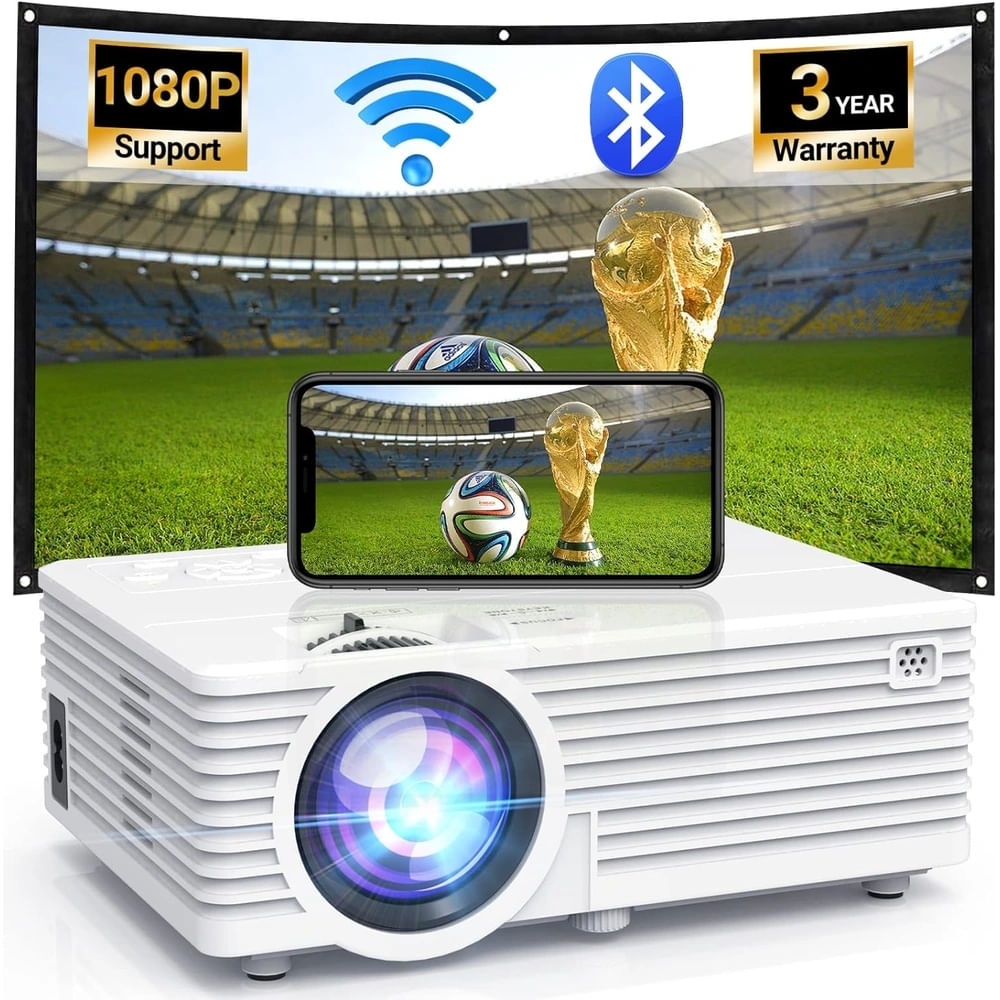 Projector con Wifi  Bluetooth Compatible con 9500l Full Hd 1080p