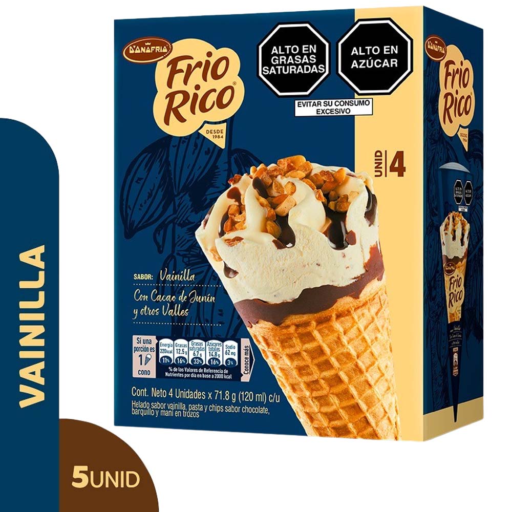 Helado D'ONOFRIO FRÍO RICO Multipack Vainilla Caja 4un | plazaVea ...