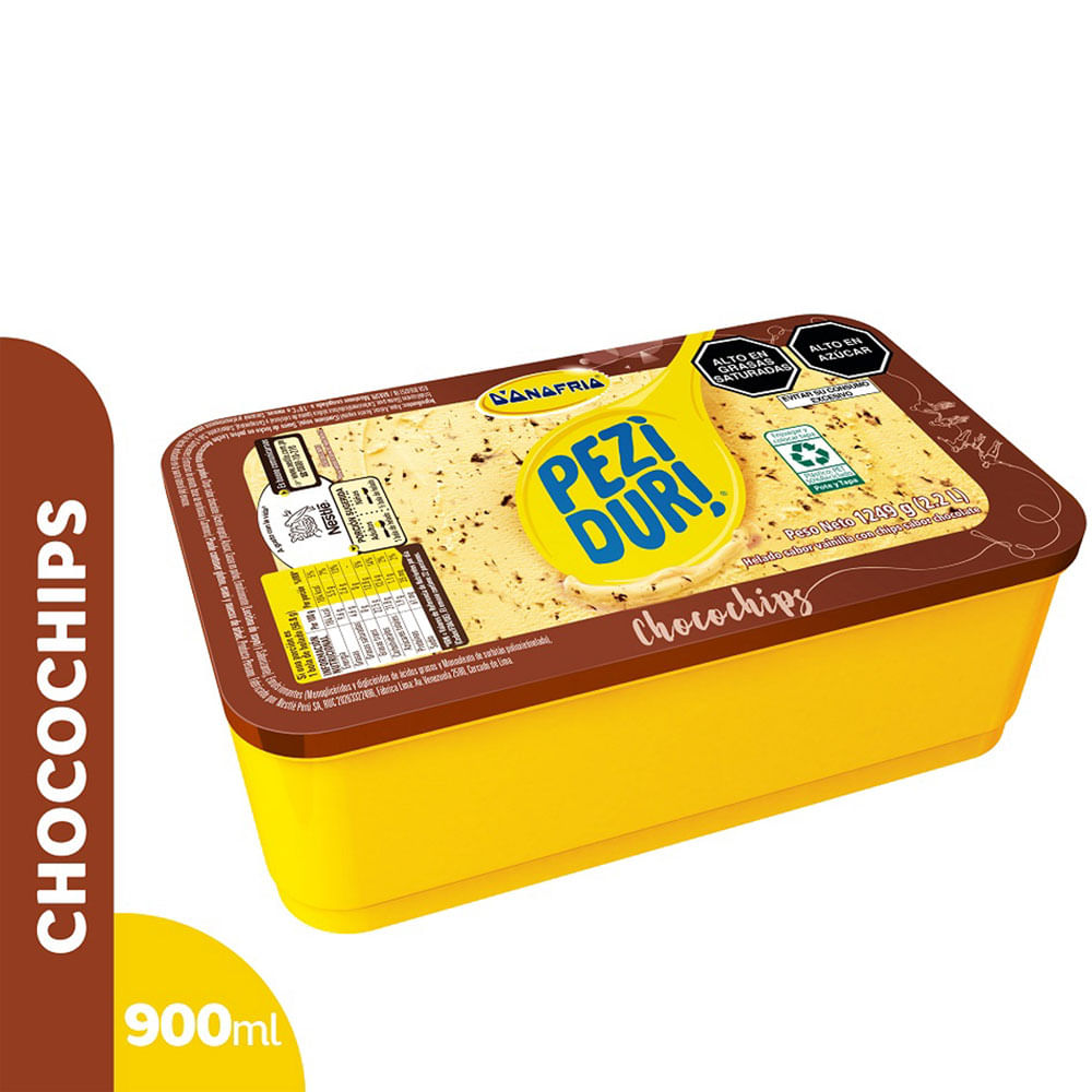 Helado D'ONOFRIO PEZIDURI Chocochips Pote x 2.2L