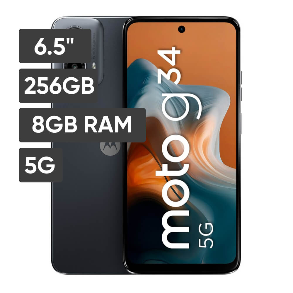 Smartphone MOTOROLA G34 6.5"" 8GB 256GB 50MP+2MP Negro Meteorito