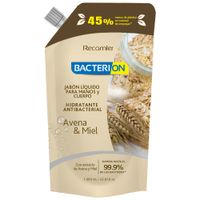 Jabón Líquido Antibacterial BACTERION Avena y Miel Doypack 1L