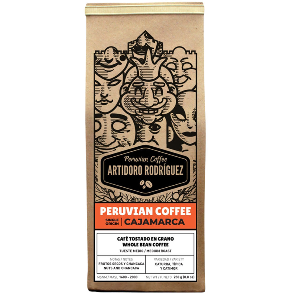 Café en Grano ARTIDORO RODRIGUEZ Cajamarca Bolsa 250g