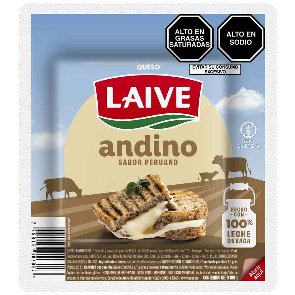 Queso Andino LAIVE Paquete 180g