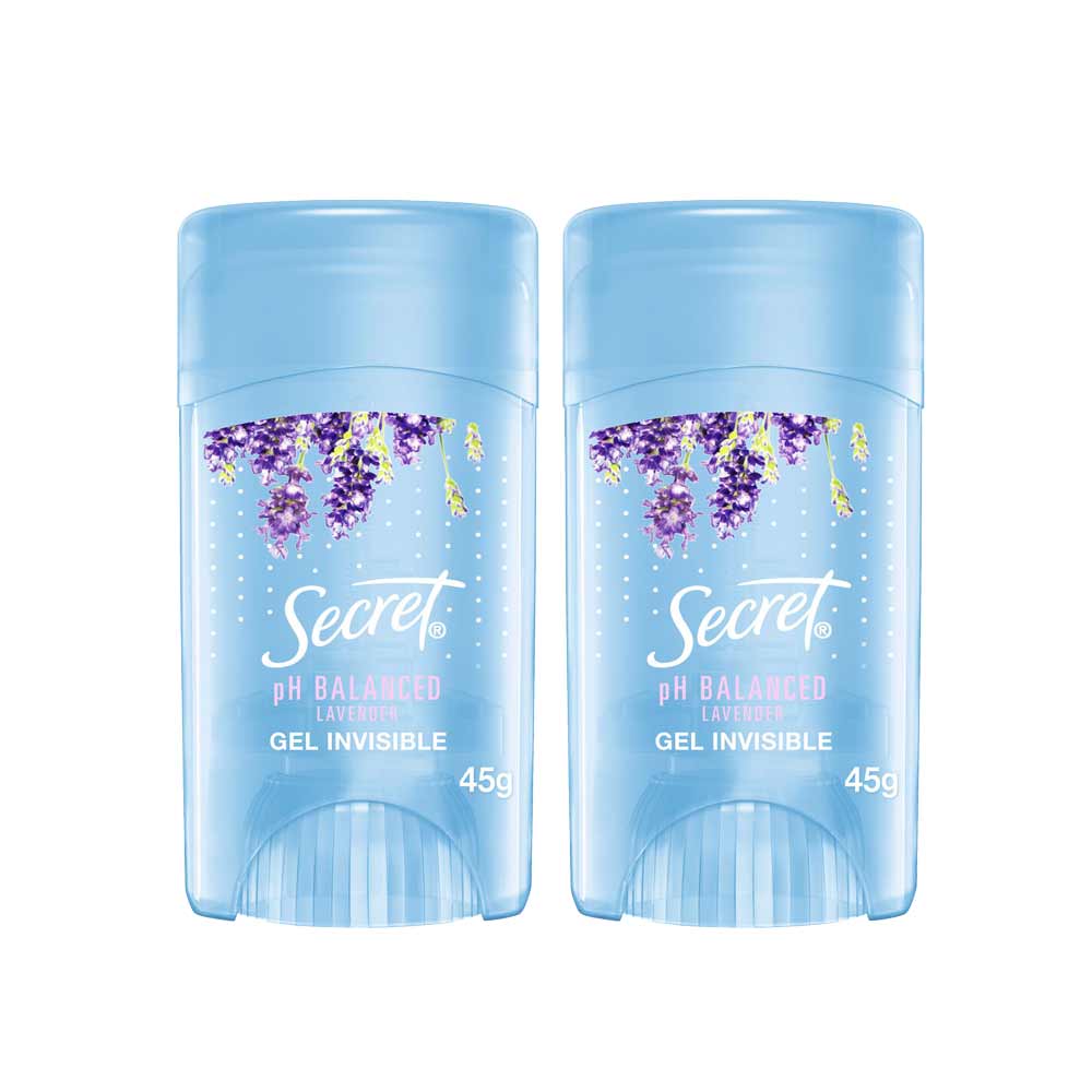 Pack Desodorante SECRET Antitranspirante en Gel Invisible pH Balanced Lavender 45g x 2un