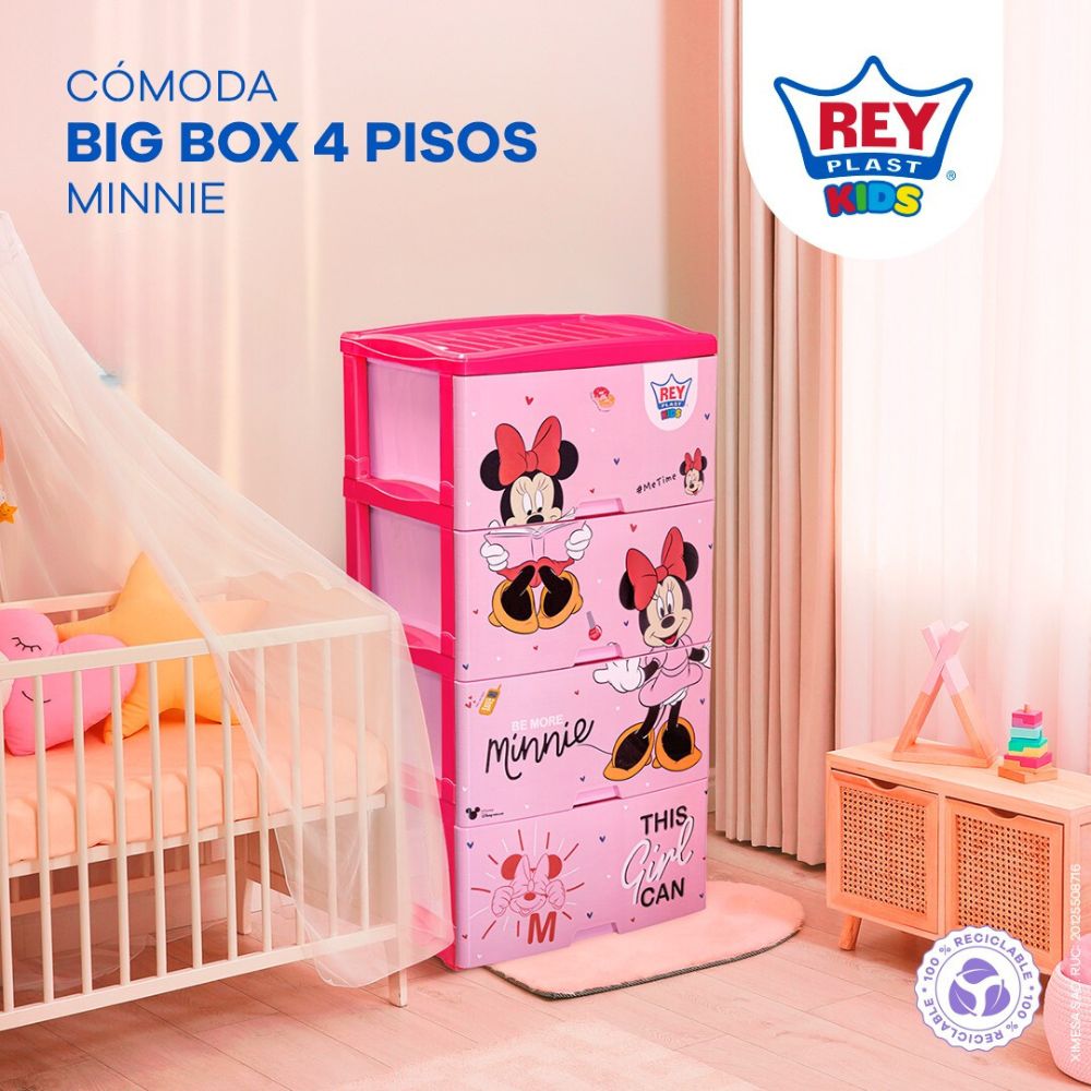 Comoda Big Box Reyplast Disney Minnie Polipropileno 4 Niveles - Color ...