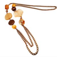 Collar de Acrílicos con Accesorios y Cadena Color Cobre Marialu Creaciones