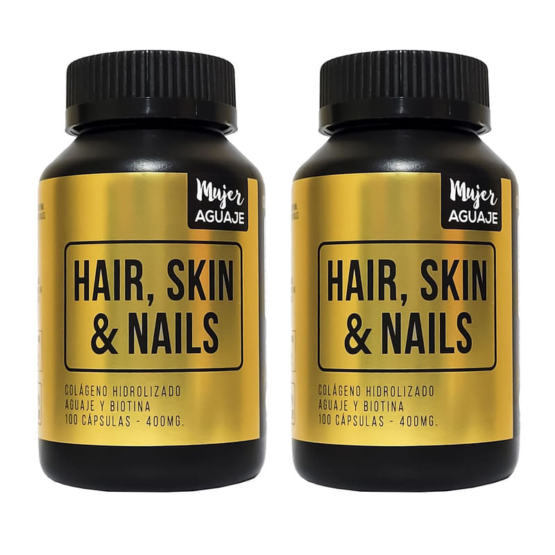 Hair, Skin & Nails 400mg Mujer Aguaje Cápsulas Pack x 2