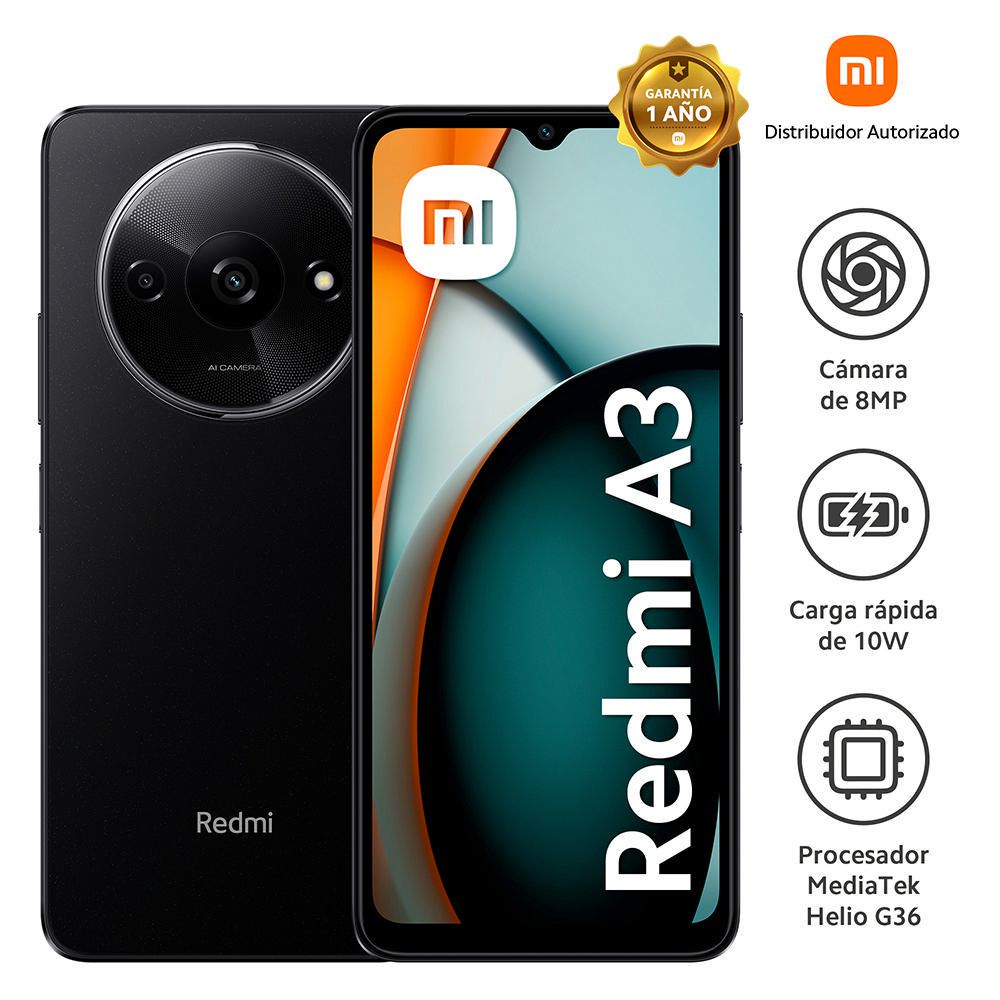 Celular Redmi A3 6.71"" 3GB RAM 64GB Midnight Black