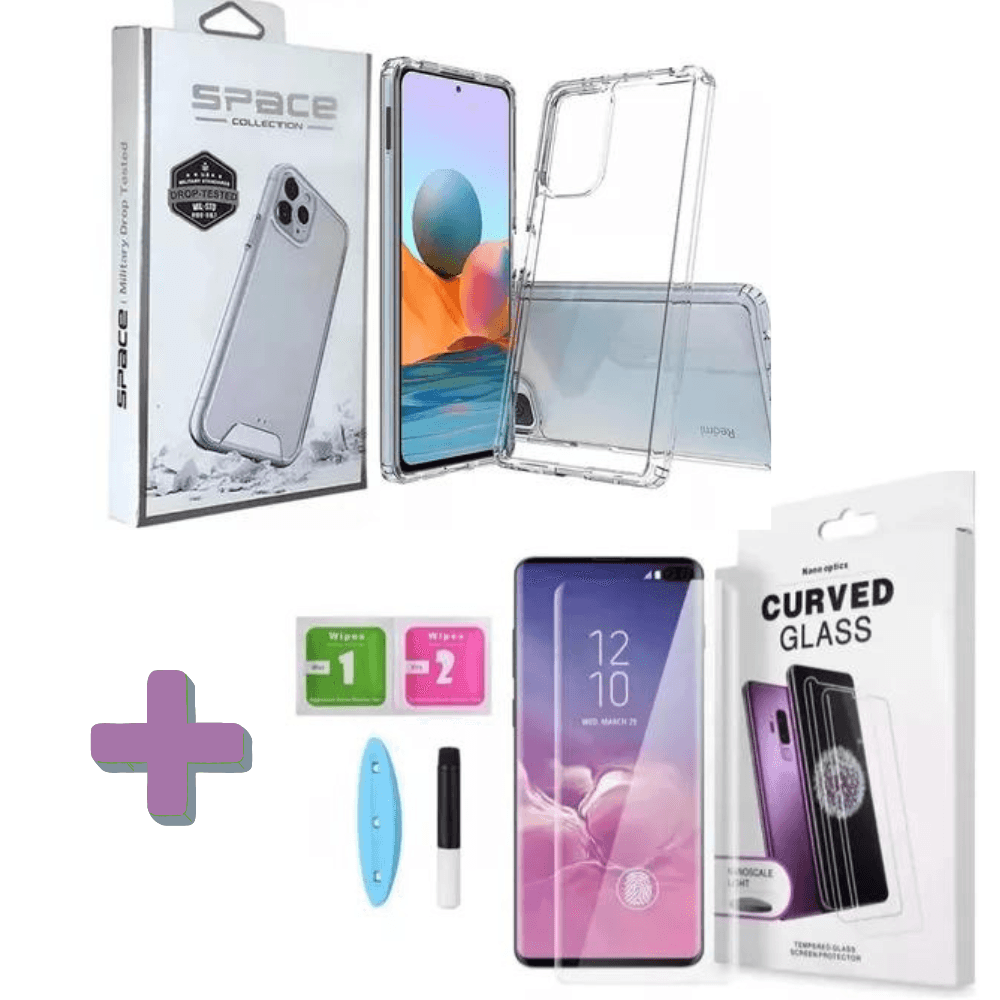 Case Space Xiomi Note 13 Pro Plus + Mica protectora curvo UV de vidrio