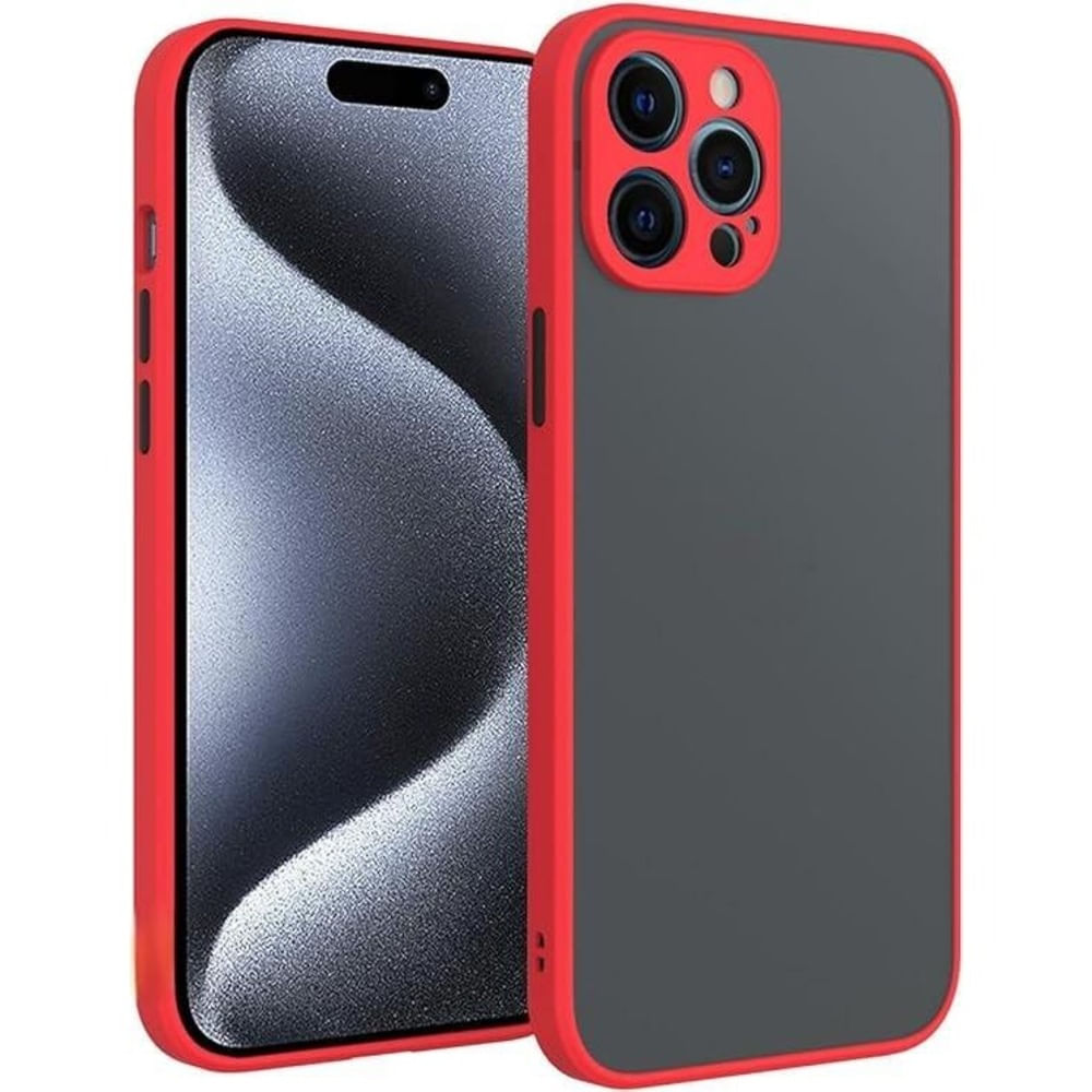 Funda Case para Xiaomi Redmi Note 9 Pro Ahumado Mate Rojo Resistente ante CAÍDAS Y GOLPES