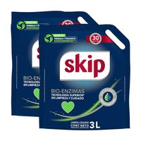Pack Detergente Líquido Bio Enzimas SKIP Doypack 3L x 2un