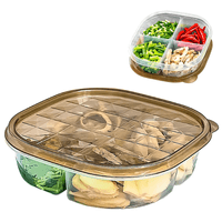 Táper con 4 Divisiones Recipiente Contenedor de Alimentos N03 Marrón