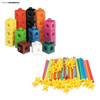 Juego Didáctico De Policubos X100 + Juguete Didáctico De Palitos Para Armar