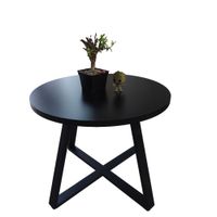 Mesa de centro industrial circular negro