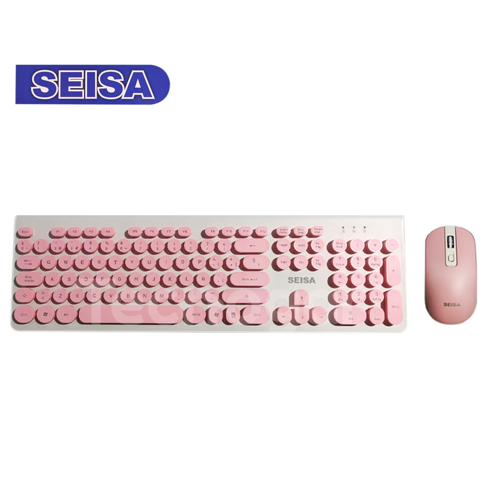 Kit Teclado y Mouse Rosado con Cable USB para PC Notebook Laptop DN-DY01