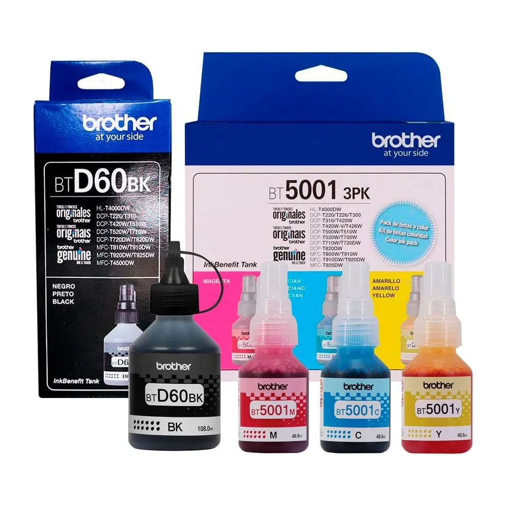 Juego de Botellas Tinta Brother BT6001BK Negro 3PK-TANK Original