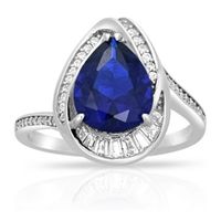 Anillo de Plata Musiack Modelo Blue Heart Color Azul y Blanco Talla 6