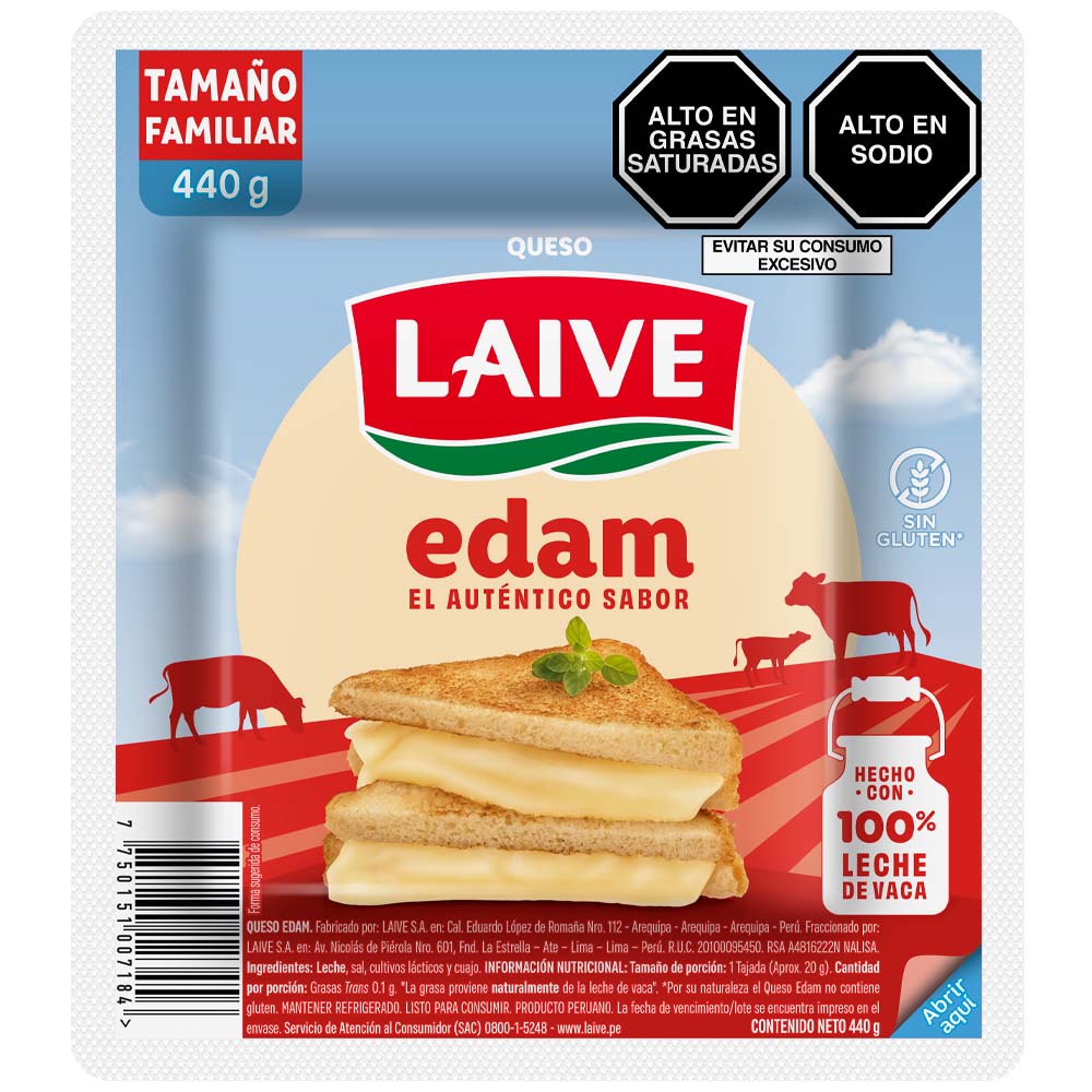 Queso Edam LAIVE Paquete 440g